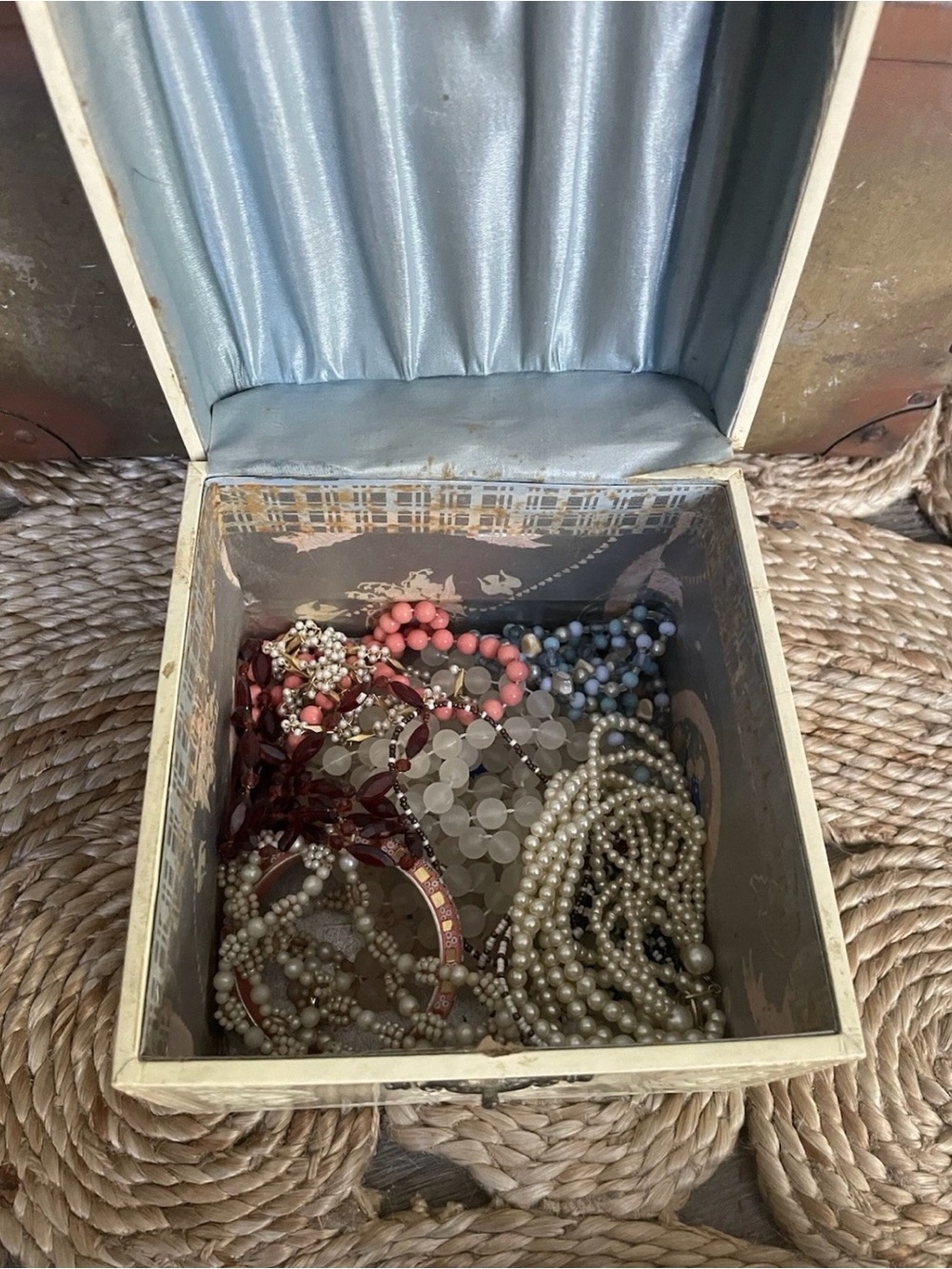 Lot Of Vintage Jewelry Necklaces and Box Included